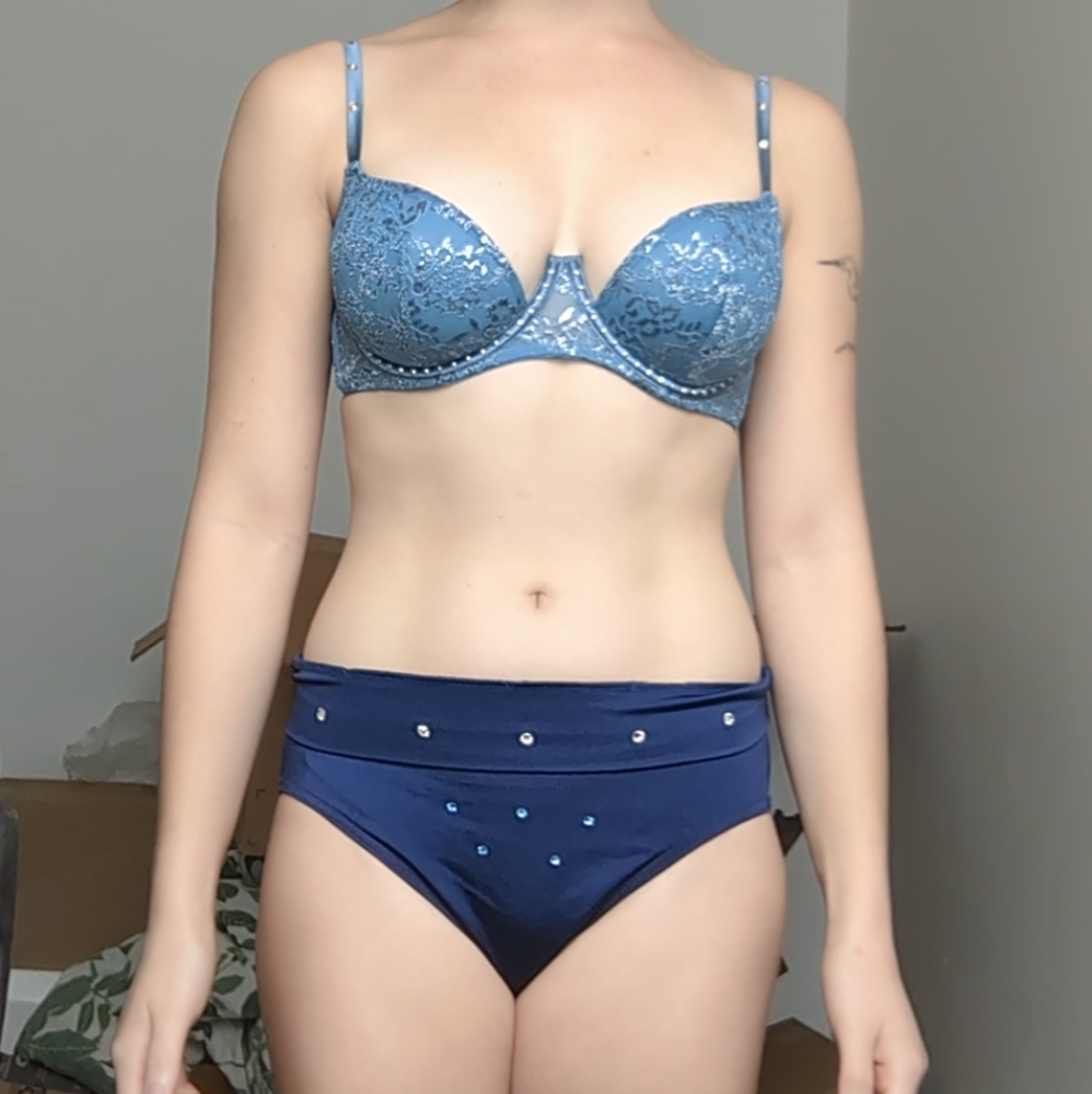 Blue competition dance costume